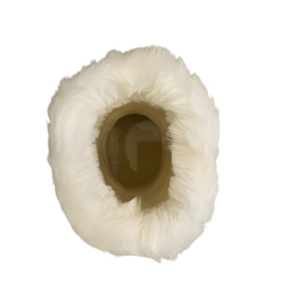 Bergdorf Goodman Ino Schaller Silver Beaded Christmas Santa Boot w/ Faux Fur NEW - Picture 4 of 14